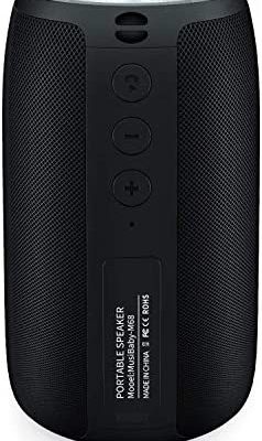 Bluetooth Speakers,MusiBaby Speaker,Outdoor, Portable,Waterproof,Wireless Speaker,Dual Pairing, Bluetooth 5.0,Loud Stereo,Booming Bass,1500 Mins Playtime for Home,Party,Gifts(Black)