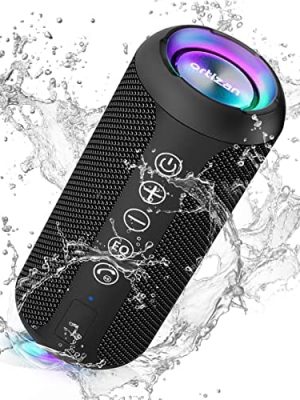 Ortizan Portable Bluetooth Speaker, IPX7 Waterproof Wireless Speaker with 24W Loud Stereo Sound, Outdoor Speakers with Bluetooth 5.0, 30H Playtime, 66ft Bluetooth Range, Dual Pairing for Home, Party