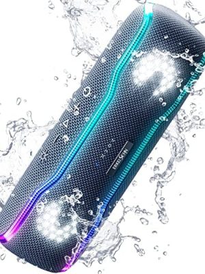 Portable Bluetooth Speaker, IPX7 Waterproof Wireless Speaker with Colorful Flashing Lights, 25W Super Bass with 24H Playtime, 100ft Bluetooth Range, TWS Pairing for Outdoor, Home, Party, Beach, Travel